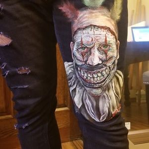Custom painted jeans